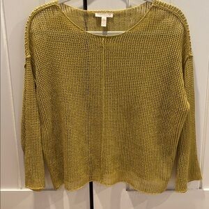 Eileen Fisher Mustard/chartreuse Organic Linen Size XS/TP Sweater